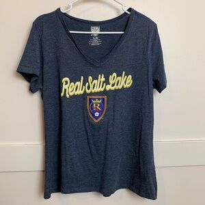 MLS Official Blue Real Salt Lake V-Neck Short Sleeve Shirt